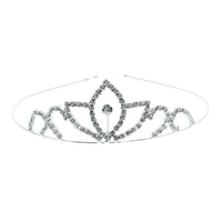 Silver Diamante Stone Lotus Tiara