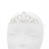 Silver Diamante Stone Lotus Tiara