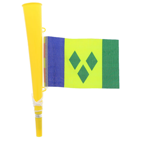 Yellow Woofer Horn with St. Vincent & the Grenadines Flag