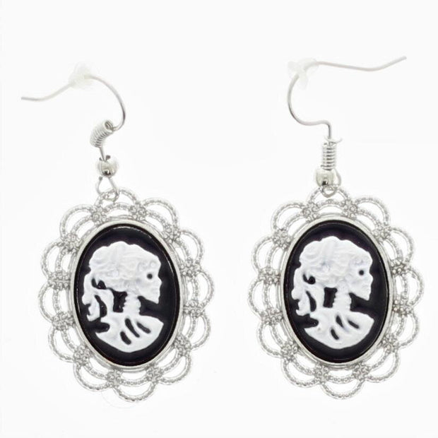 Skeleton Cameo Earrings