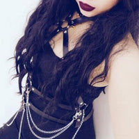 PU Straps & Chain Top Harness/ Body Brace