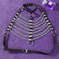 PU Choker & Chain Top Harness
