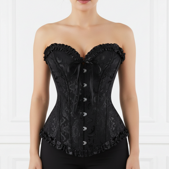 Classic Vintage Print Bustier Corset