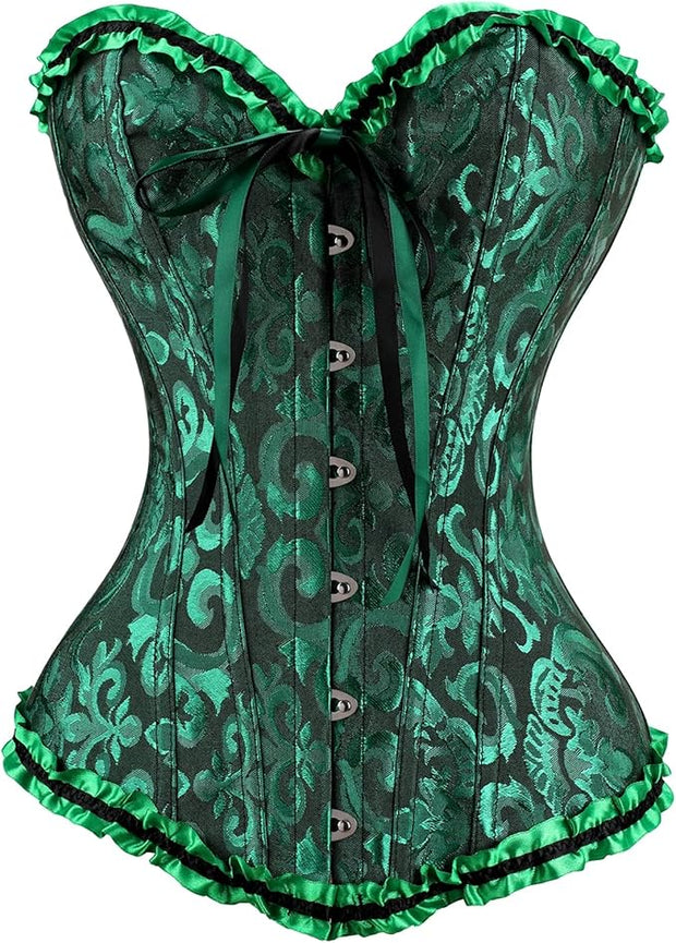 Classic Vintage Print Bustier Corset