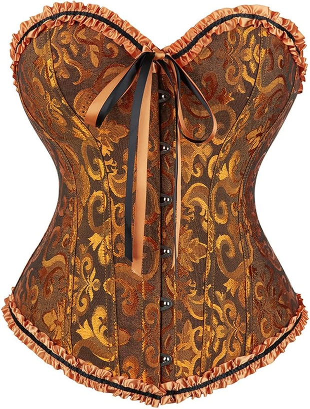Classic Vintage Print Bustier Corset