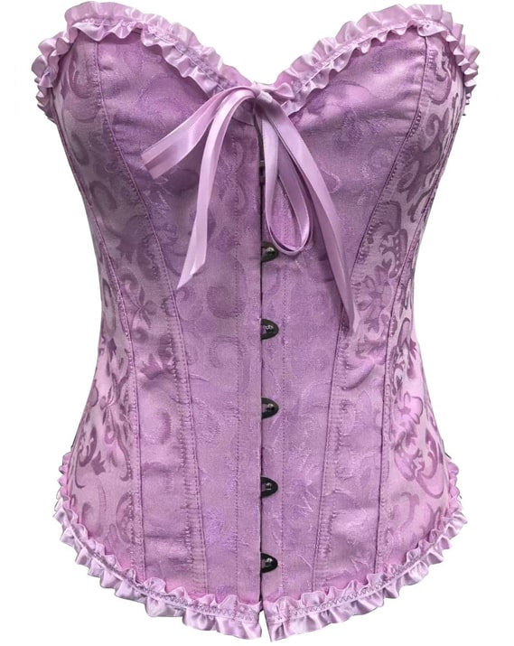 Classic Vintage Print Satin Bustier Corset