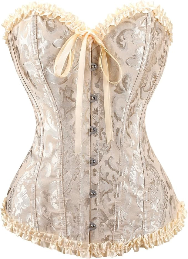 Classic Vintage Print Bustier Corset