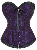 Classic Floral Print Bustier Two Tone Corset