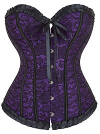 Classic Floral Print Bustier Two Tone Corset