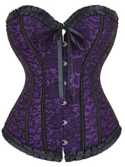 Classic Floral Print Bustier Two Tone Corset