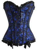 Classic Floral Print Bustier Two Tone Corset
