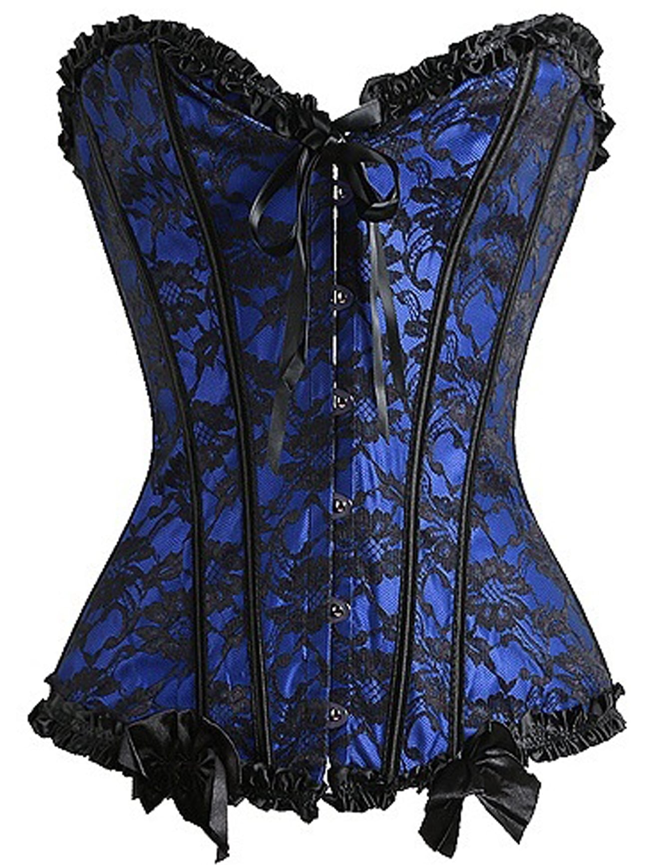 Classic Floral Print Bustier Two Tone Corset