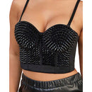 Silver Spike Stud Bustier Corset