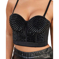 Silver Spike Stud Bustier Corset