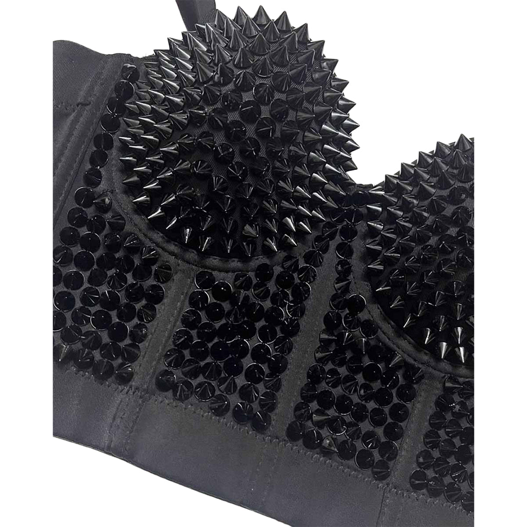 Silver Spike Stud Bustier Corset