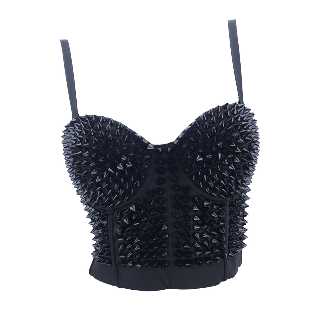 Silver Spike Stud Bustier Corset