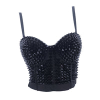 Silver Spike Stud Bustier Corset
