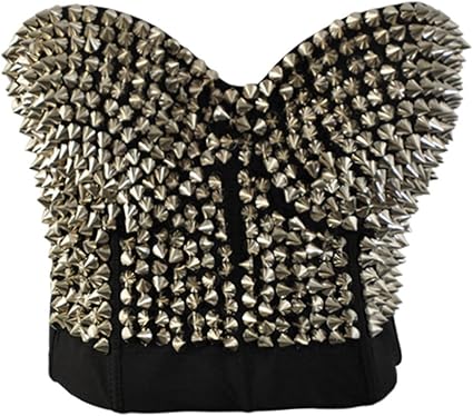 Silver Spike Stud Bustier Corset