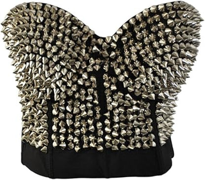 Silver Spike Stud Bustier Corset