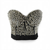 Silver Spike Stud Bustier Corset