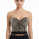 Silver Spike Stud Bustier Corset