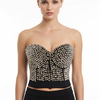 Silver Spike Stud Bustier Corset