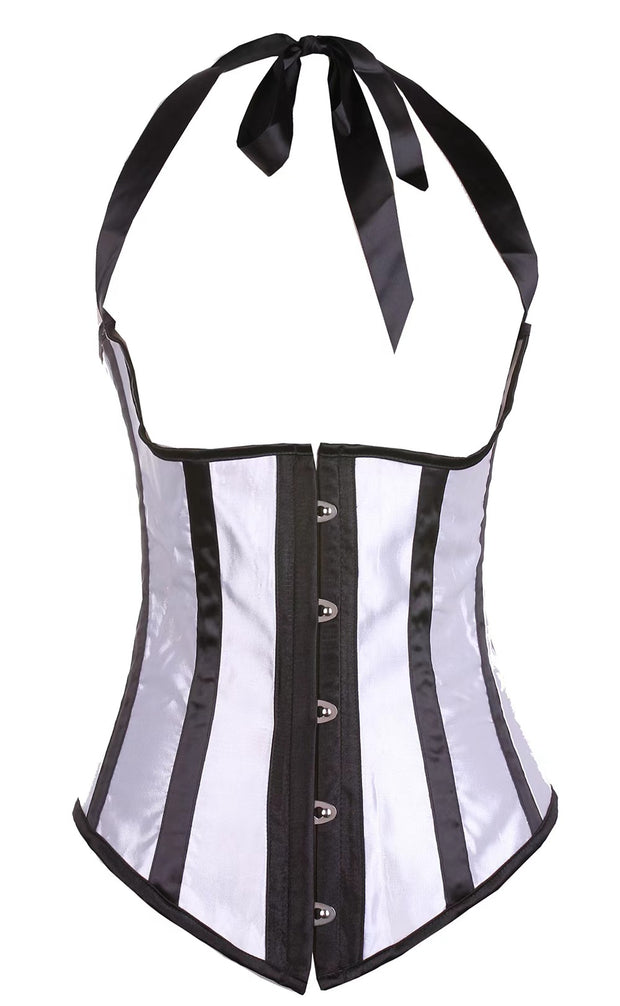 Black & White Stripe Underbust Corset