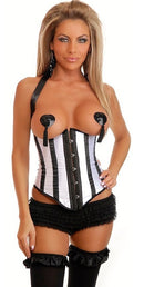 Black & White Stripe Underbust Corset