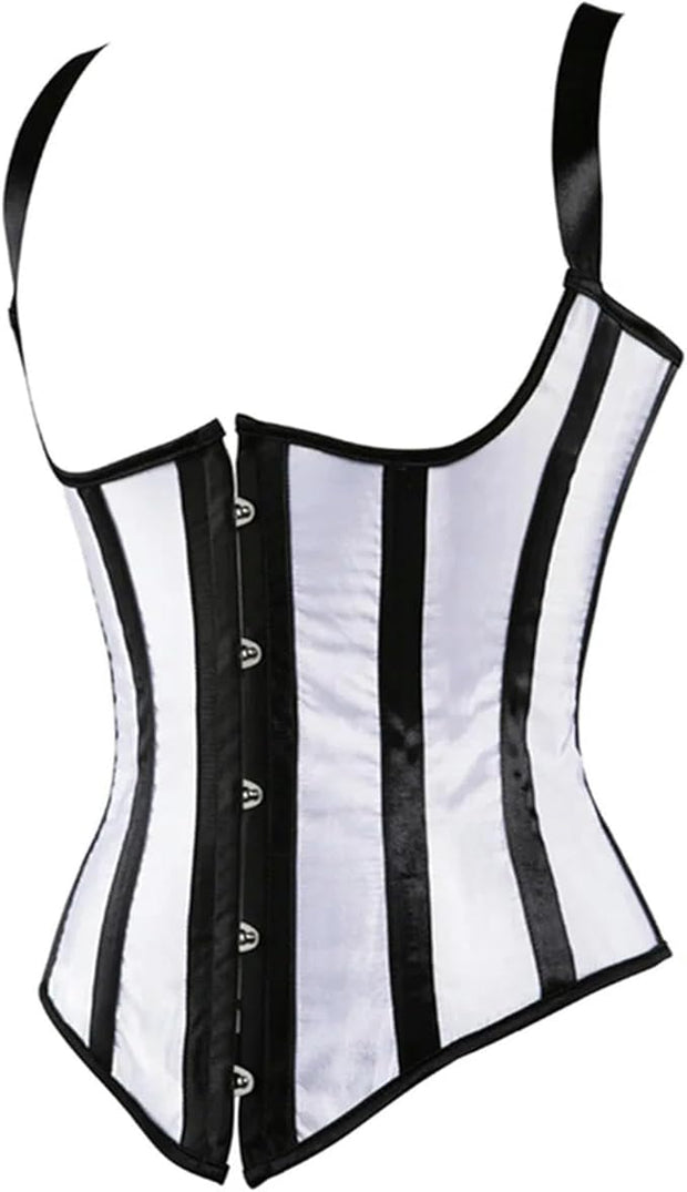 Black & White Stripe Underbust Corset
