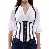 Black & White Stripe Underbust Corset