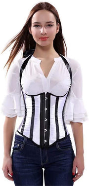 Black & White Stripe Underbust Corset