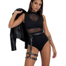 Alloy Spikes PU Leather Thigh Harness