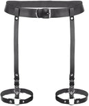 PU Leather Waist Harness & Leg Garters