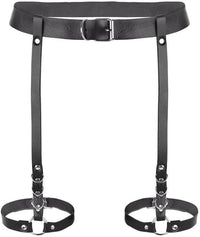 PU Leather Waist Harness & Leg Garters