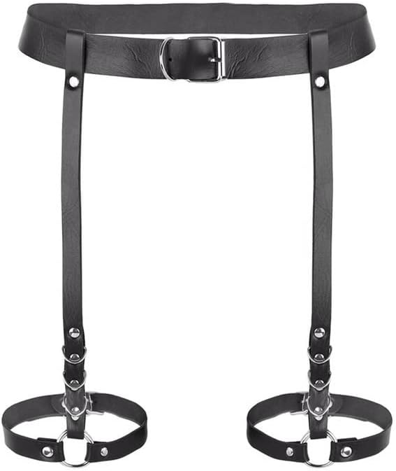 PU Leather Waist Harness & Leg Garters