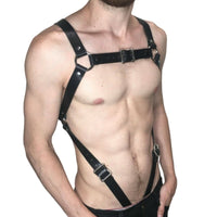 PU Leather Chest Body Steampunk Belt  Harness