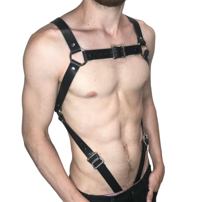 PU Leather Chest Body Steampunk Belt  Harness