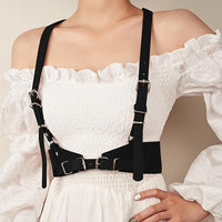 PU Leather Chest & Waist Harness Single Belt