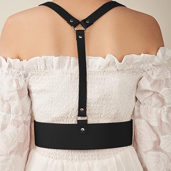 PU Leather Chest & Waist Harness Single Belt