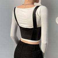 PU Leather Harness Belt With Corset Vest