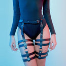 PU Leather Steampunk Side Thigh Garter Belt