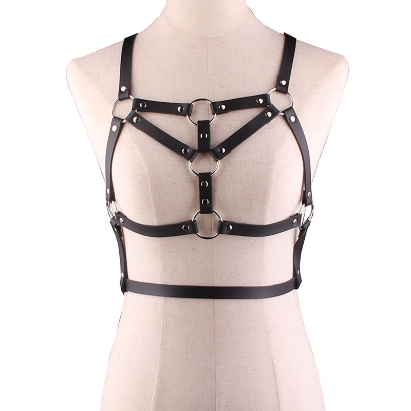 PU Leather Harness For Women Adult Outfit Bra