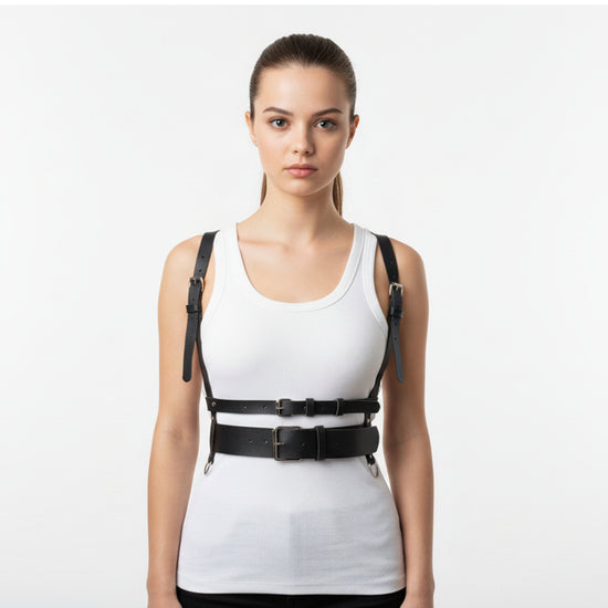 PU Leather Corset Suspender Harness