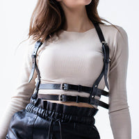 PU Leather Y Suspender Body Harness