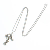 Skull, Cross & Snake Pendant Chain Necklace