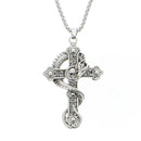 Skull, Cross & Snake Pendant Chain Necklace