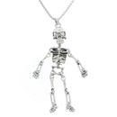 Long Dangly Silver Skeleton Chain Necklace