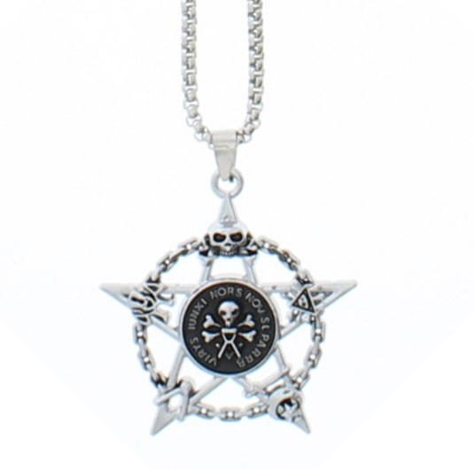 Skull Pentagram Chain Necklace