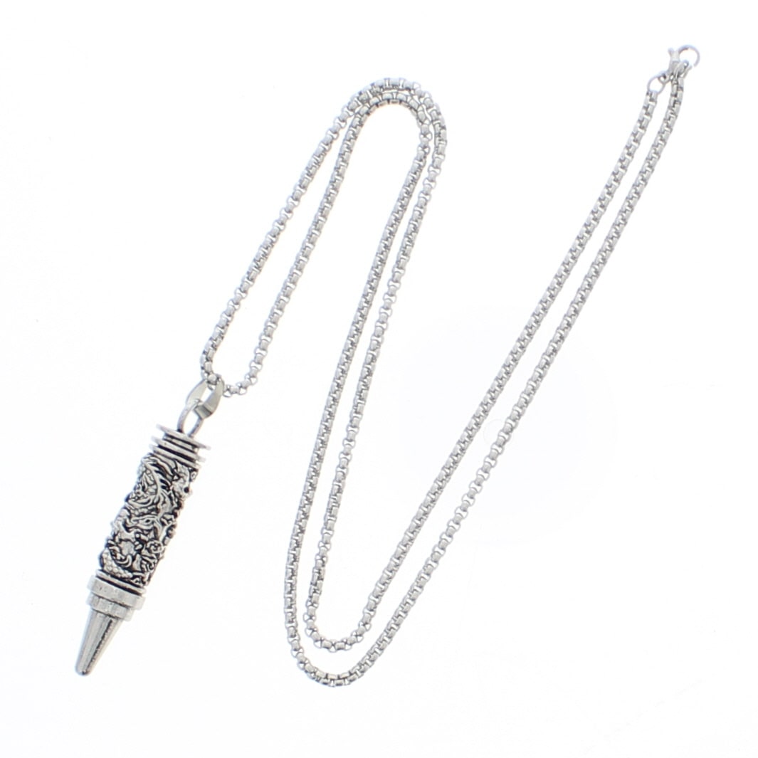 Patterned Heavy Bullet Chain Necklace