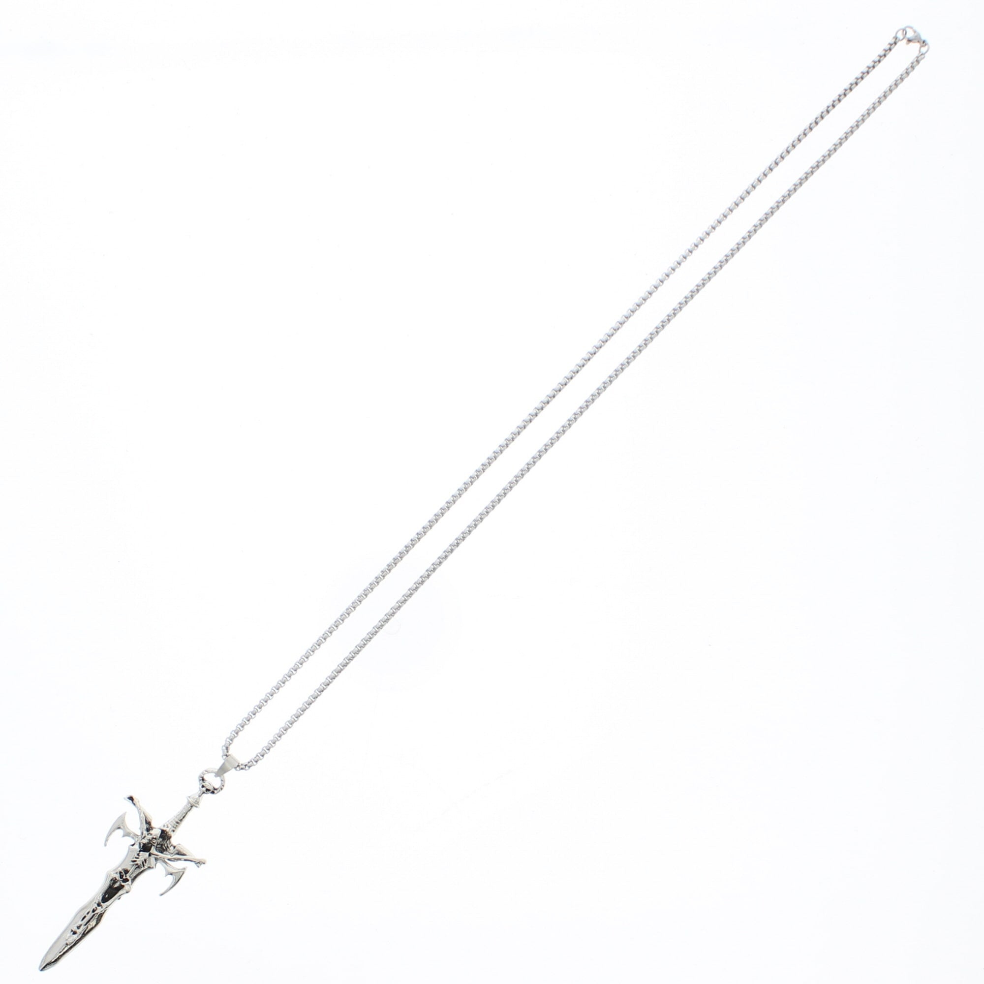 Skeleton on Sword Chain Necklace
